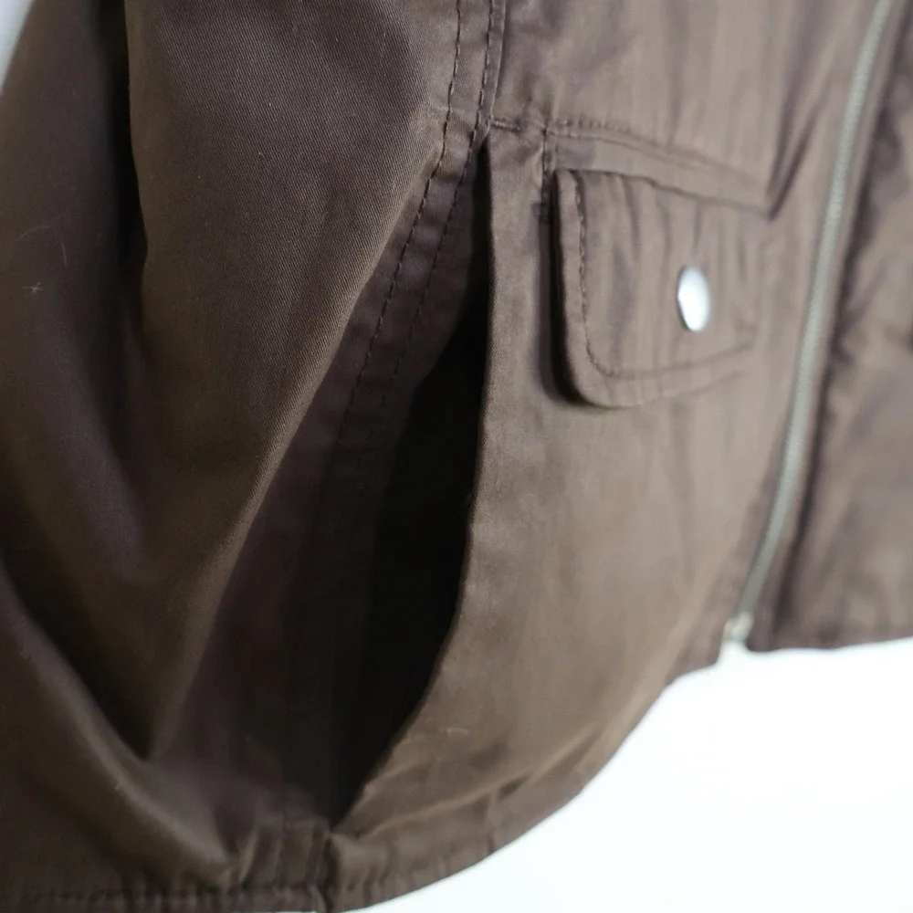 Vintage 2004 Gap‎ Reversible Faux Fur Cotton Vest Large Y2K Gilet Brown